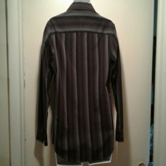 Perry Ellis men's button down shirt purple stripe - Picture 5 of 8